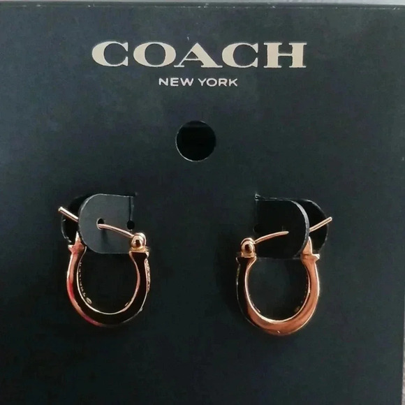 NWT..COACH  pair of gold small Hoop Earrings..NWT - Picture 1 of 4